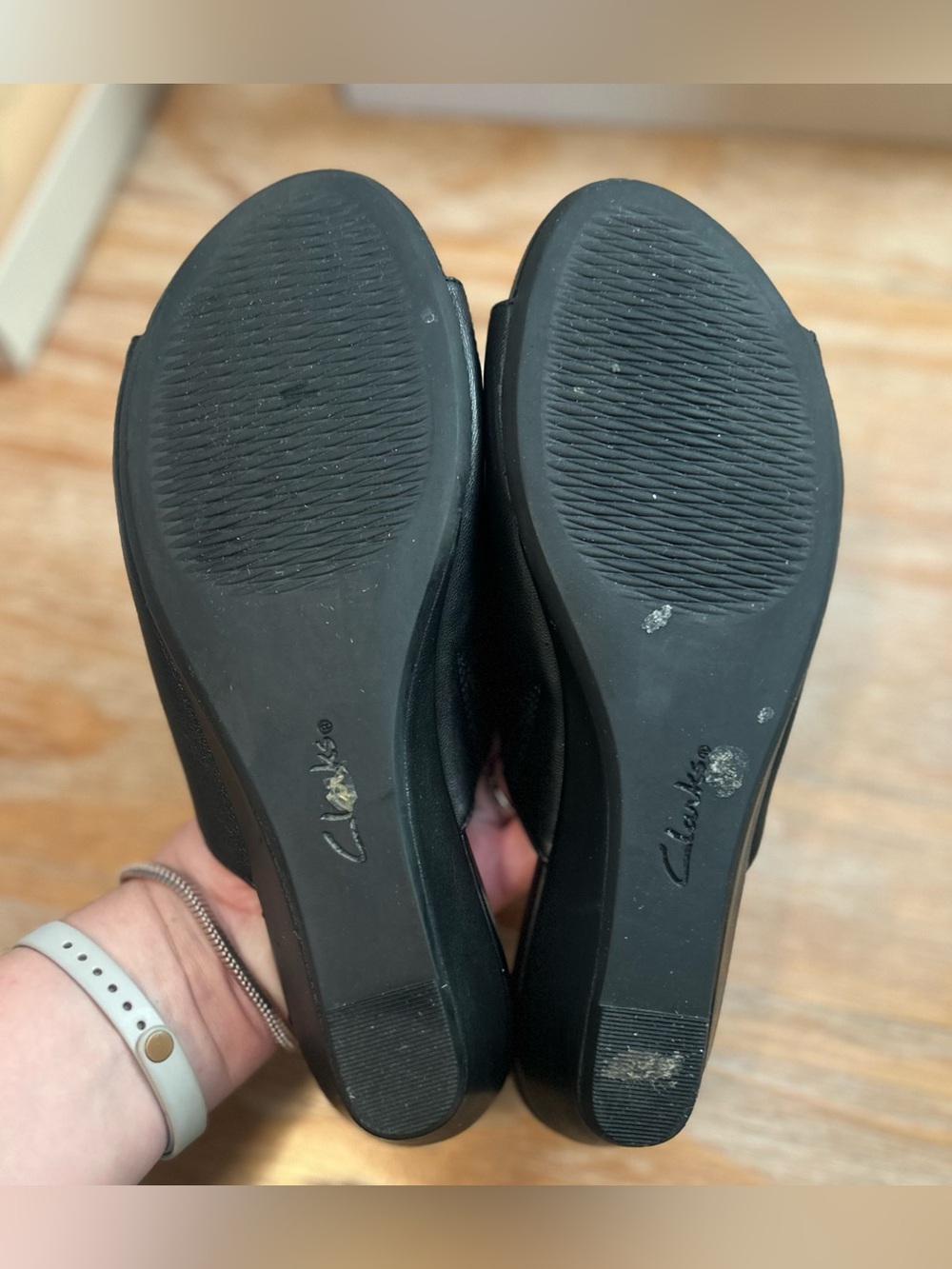 Clarks Leather Parram Waltz Sense Slide Sandals - Picture 11 of 11